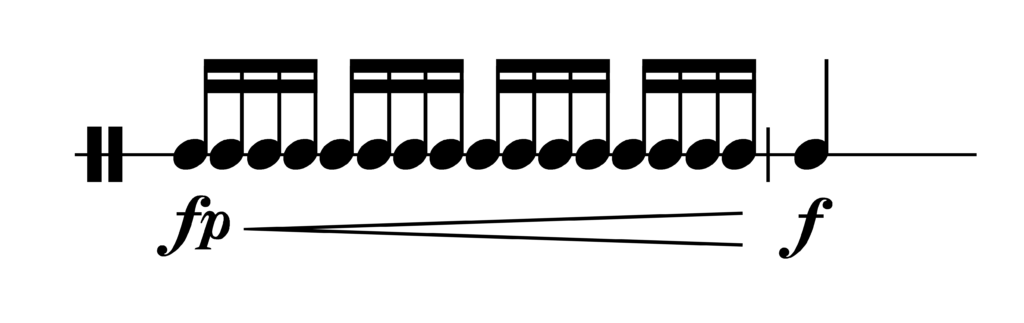全音符を16分音符に