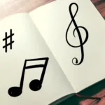 音符が書かれたノート