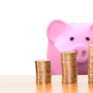 豚さん貯金箱とお金